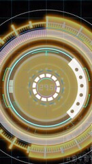 Poster - Animation of interface with spinning round scanner and data processing against black background
