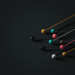 Poster - Abstracted Vectors in Motion: Striking graphic with colorful vectors arranged in a dynamic composition against a dark backdrop, evoking a sense of movement, focus, and direction.