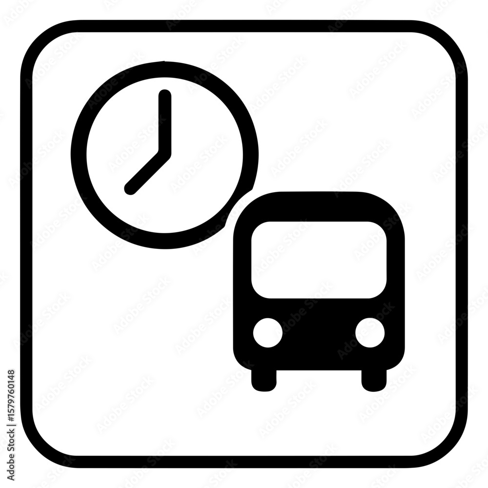 Real time arrival bus schedule timetable icon with transparent ...