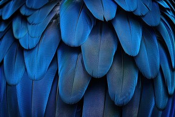 Poster - Arrangement of striking azure feathers revealing their intricate structure