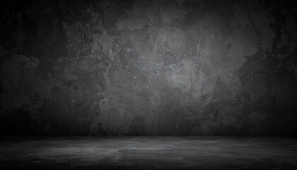 Poster - Dark, textured concrete wall background creating a minimalist and industrial atmosphere, ideal for presentations or artistic displays