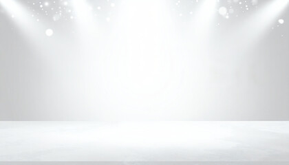 Poster - A bright, empty stage with soft lighting and a blurred background, creating a serene and inviting atmosphere for performances or presentations