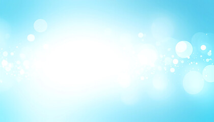 Poster - Soft blue background with glowing light orbs, creating a dreamy and tranquil atmosphere, perfect for soothing designs or backgrounds
