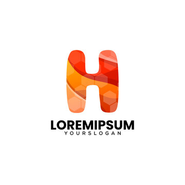 letter h gradient logo design