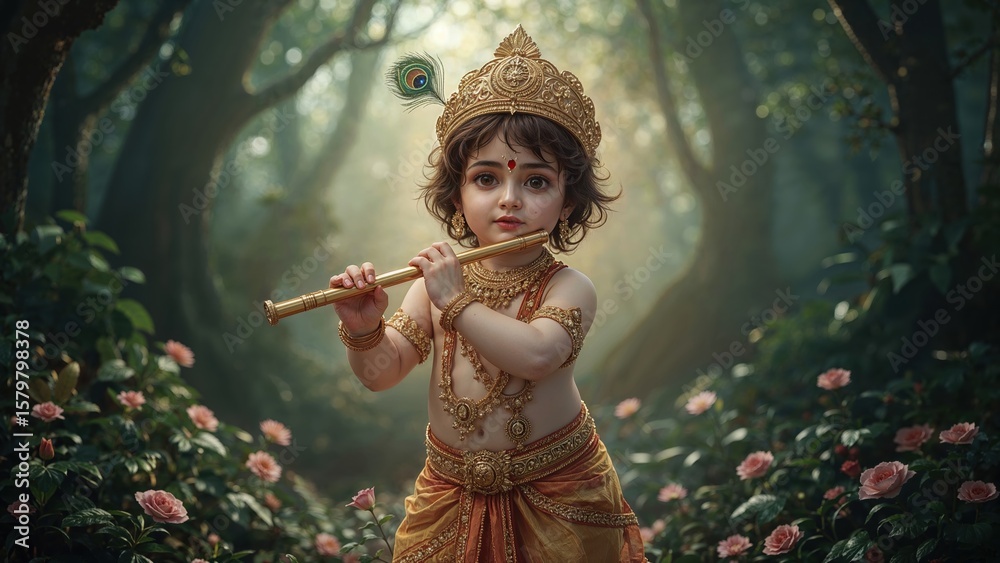 young-lord-krishna-child-playing-flute-in-enchanted-forest-hindu