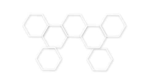 Fototapete - clean white background showcases interconnected   technology out line hexagon polygonal honeycomb luxury pattern , perfect for a modern and minimalist design aesthetic