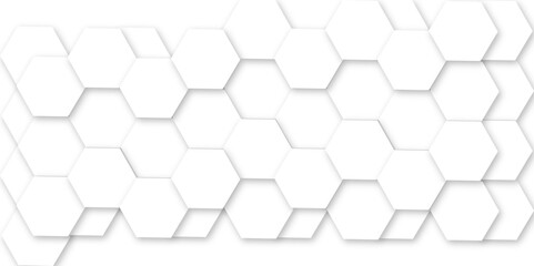 Fototapete - modern white background featuring a geometric pattern of overlapping hexagons, and Polygonal Honeycomb Elements, Luxury Pattern and Technology-Inspired Design 