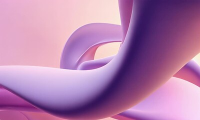 Fototapete - Abstract gradient background with pink and purple colors, white blurred shapes, soft curves, waves, and a sense of fluidity