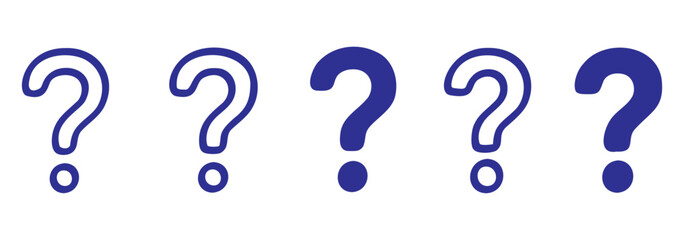Poster - question mark icon Simple thin line logo set