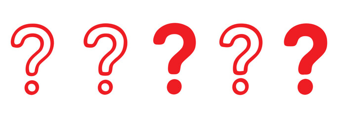 Poster - question mark icon Simple thin line logo set
