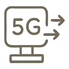 Leinwandbilder - Simple Line Style 5G Network Signal Connection Icon Digital Technology