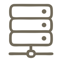 Leinwandbilder - Outline Minimalist Data Server Database Storage System Icon Illustration