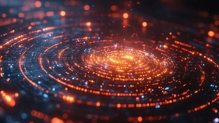 Aufkleber - Spiral Nebula: Abstract swirling nebula with glowing orange and blue light, creating a mesmerizing cosmic scene.