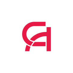Poster - letter ca linked geometric lines simple logo vector