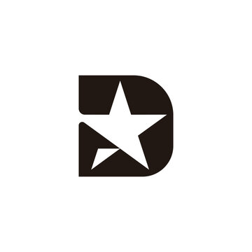 letter d star simple geometric logo vector