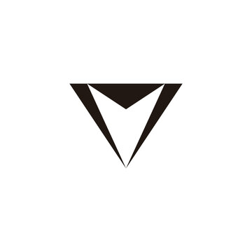 letter mv simple triangles geometric logo vector