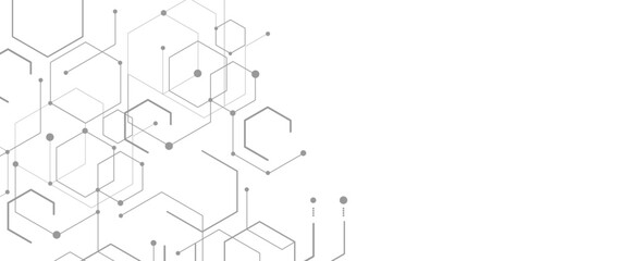 Poster - Vector abstract digital technology or science hexagonal elements design