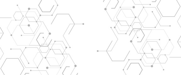 Poster - Vector abstract digital technology or science hexagonal elements design