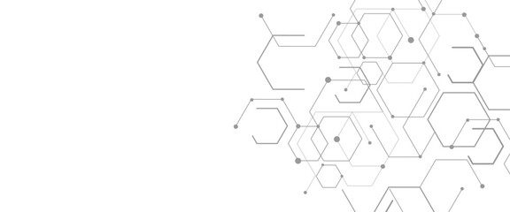 Poster - Vector abstract digital technology or science hexagonal elements design