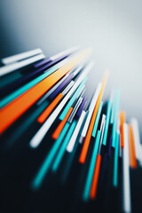 Poster - Abstract Graphic Art in Vibrant Colors: A dynamic and visually striking design featuring a cascade of colorful lines, creating a sense of movement and energy.