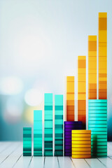 Poster - Visualizing Progress: A vibrant and symbolic representation of growth, illustrating upward trends and success through a colorful bar graph.