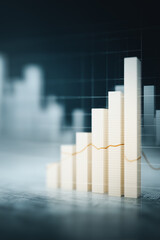 Poster - Ascending Financial Bar Chart: A visually captivating bar chart illustrates growth and progress. It's designed to represent concepts of financial achievement and upward momentum. 