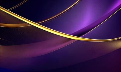 Fototapete - 
Abstract purple and gold gradient background with dynamic shapes, close-up of an abstract shape on the left side of the screen,