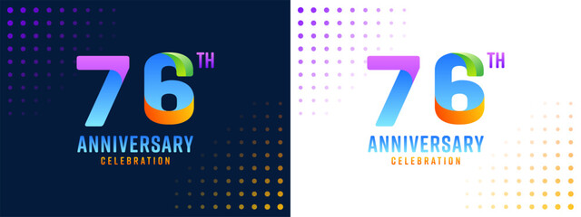 Leinwandbilder - 76th anniversary design, with colorful numbers, background, business