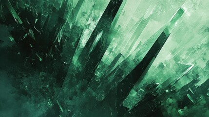 Aufkleber - Abstract crystals in various geometric shapes, mysterious environment