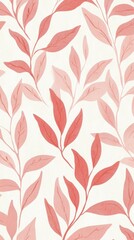 Poster - Serene composition of green plant leaves on flat surface