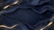 © Wiji - Dark blue fabric with gold particles