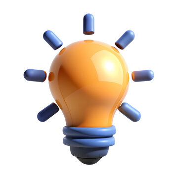 3D Render of Innovative Lightbulb isolated on transparent background