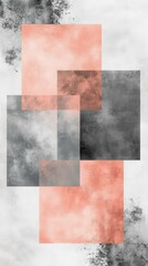 Poster - Abstract geometric shapes in grey, peach, and white tones