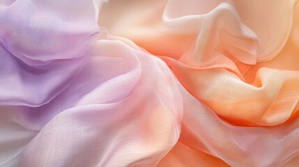 Poster - Draped fabric with gradient colors from purple to orange in studio
