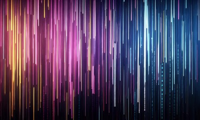 Fototapete - A background of colorful vertical lines with streaks of light and dark colors, creating an abstract and vibrant pattern that evokes the feeling of motion or energy.