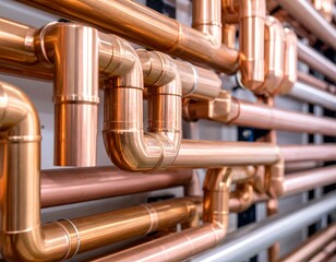 Copper pipes, intricate network