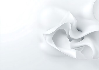 Aufkleber - Minimalist flowing white curves and gradients