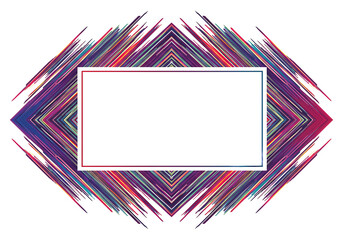 Poster - Abstract frame with colorful lines radiating outward and a white rectangular space in the center