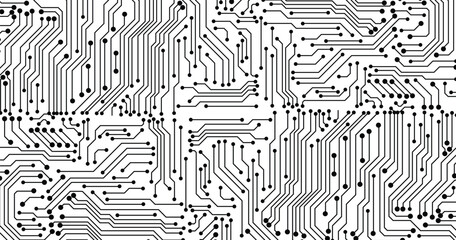 Poster - Vector circuit for communication technology background concept 