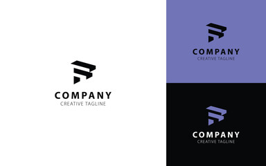 Poster - Letter F 3D Isometric Top-Left View Logo Design Template For Your Brand