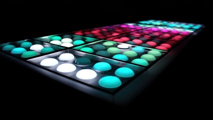 Poster - LED wall panel with color-changing blobs of light shifting in a calming pattern.