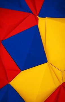 Abstract geometric design primary color scheme