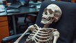 © Pat - Skeleton seated in an office chair
