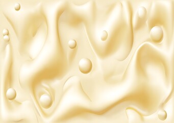 Aufkleber - Creamy ivory silk with pearl spheres