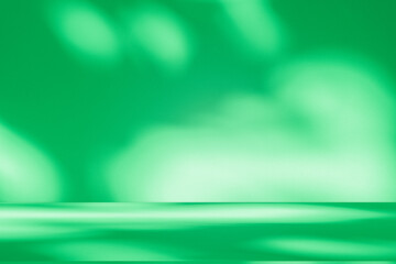 Fototapete - Wall interior background, studio and backdrops show products. with leaf shadow from window color beige and white. background for text insertion and presentation of product	
