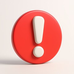 Poster - Red circle with a white exclamation mark symbol isolated on white background