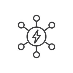Wall Mural - Decentralized Energy Network Illustrating Distributed Power Generation and Smart Grid Connectivity for Efficient and Sustainable Energy Management