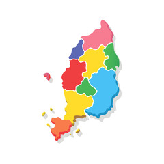  Colorful Vector Map Geopolitical Divisions and Regional Borders Illustration for Cartography Projects