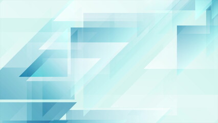 Poster - Blue white geometric triangles abstract minimal background