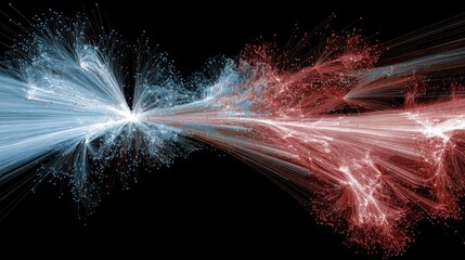 Aufkleber - Abstract representation of interconnected data streams in contrasting colors.